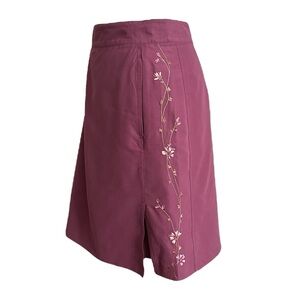 IZOD Floral Embroidered Plum Purple Skort Sporty Athletic Wear Golf Casual Sz 12